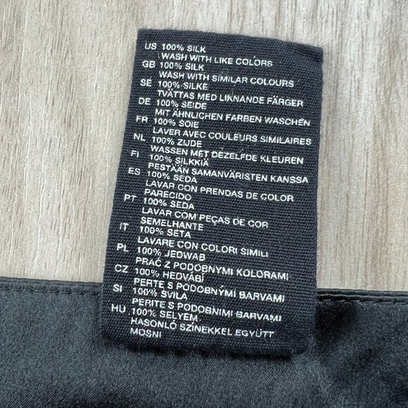 Stella McCartney x H&M Black 100% Silk Side Zip Pencil Skirt w/ Pockets 38/US 8 - Picture 9 of 14